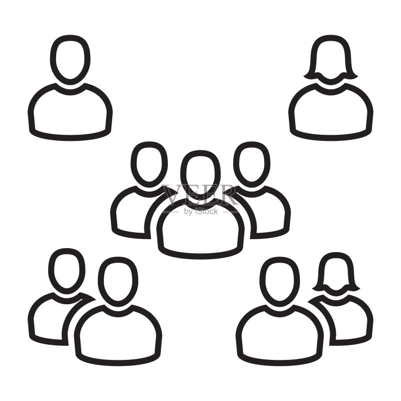 人物线条图标简笔画合集图标素材