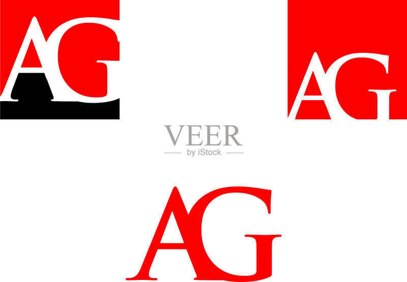 AG首字母Logo模板设计图标素材