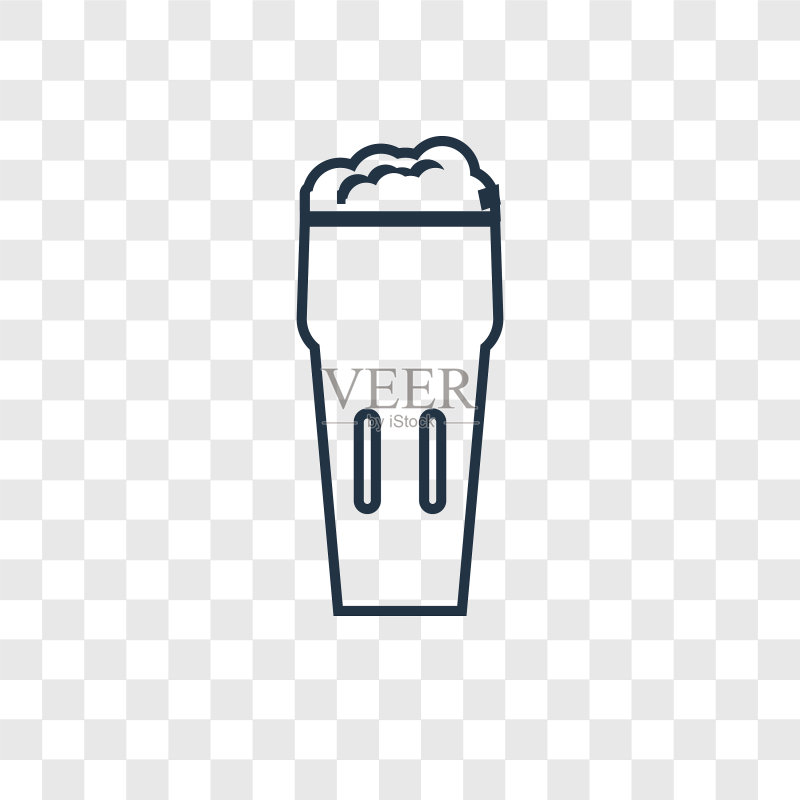 一杯啤酒线性概念图标图标素材