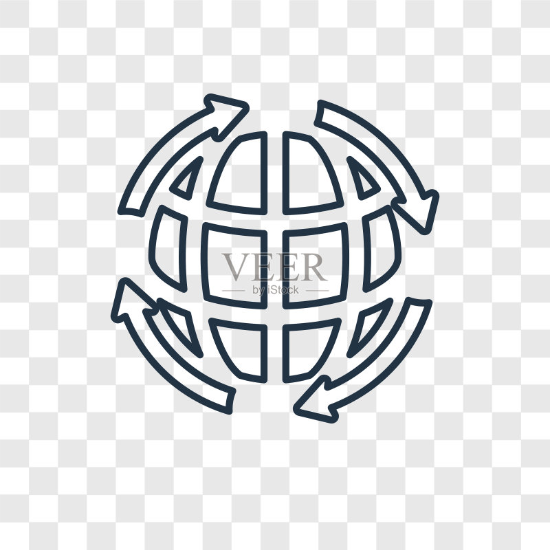 全球概念线性图标图标素材