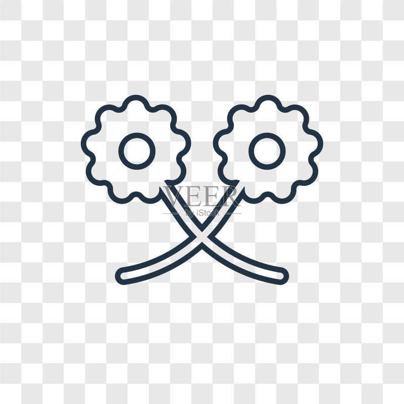 花的概念线性图标孤立上图标素材