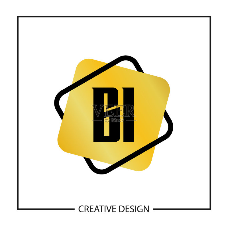 首字母BI logo模板设计图标素材