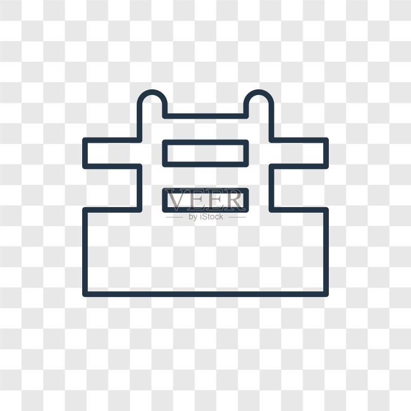 泳池概念线性图标,透明背景图标素材