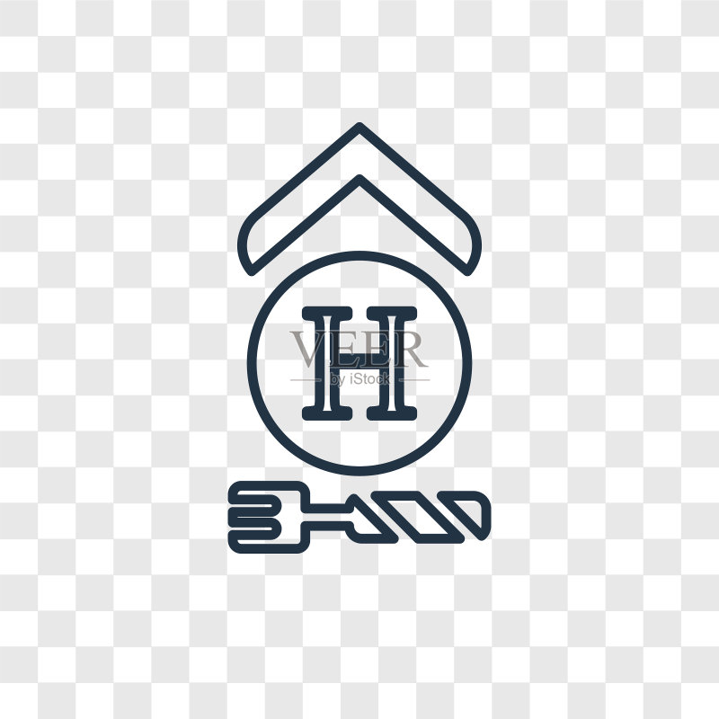 酒店概念线性图标(透明背景)图标素材