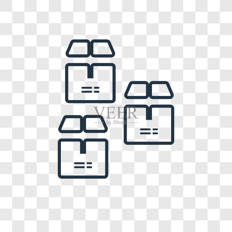 包装概念线性图标图标素材