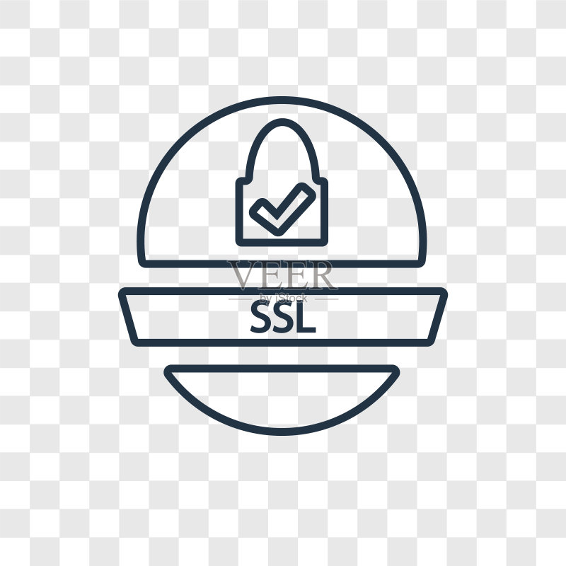 SSL概念线性图标图标素材