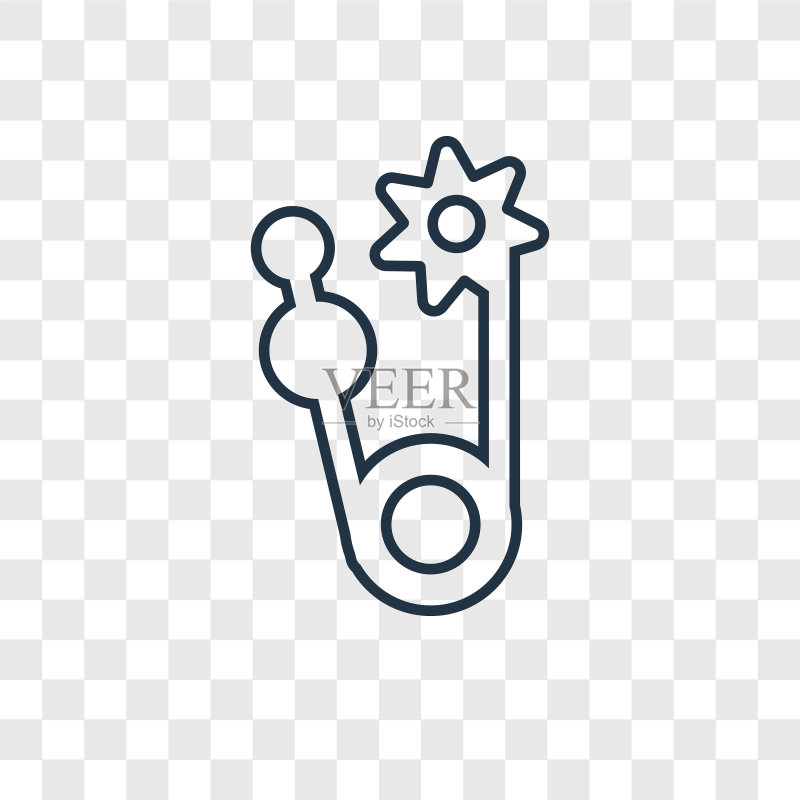 透明背景上的图钉线性图标图标素材
