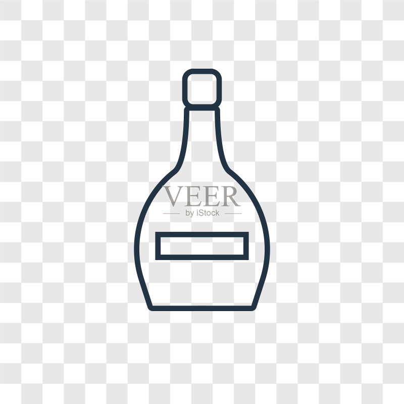 葡萄酒瓶概念线性图标图标素材