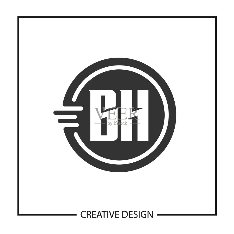 首字母BH Logo模板设计图标素材