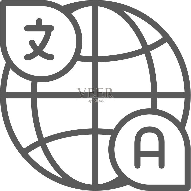 翻译对话线条图标图标素材
