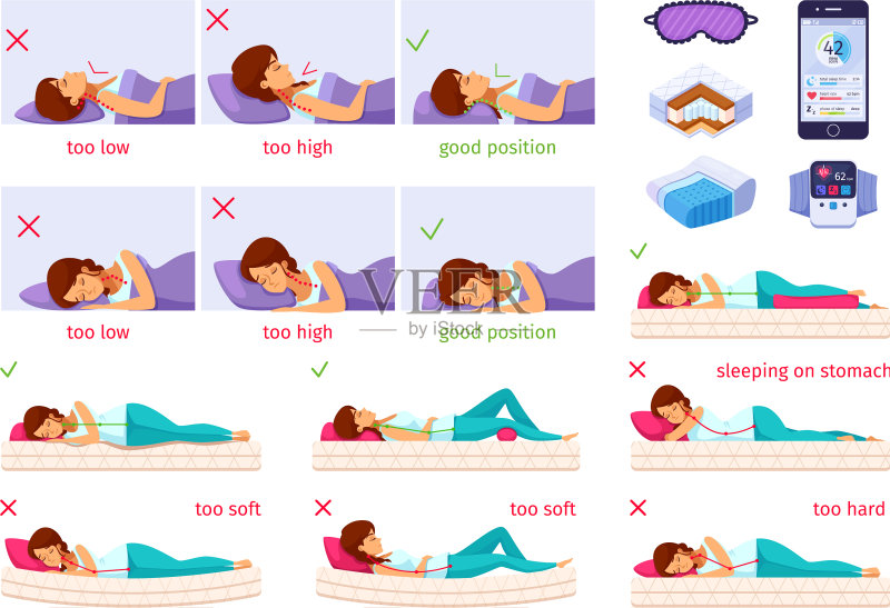 可爱的卡通睡眠套装图标素材