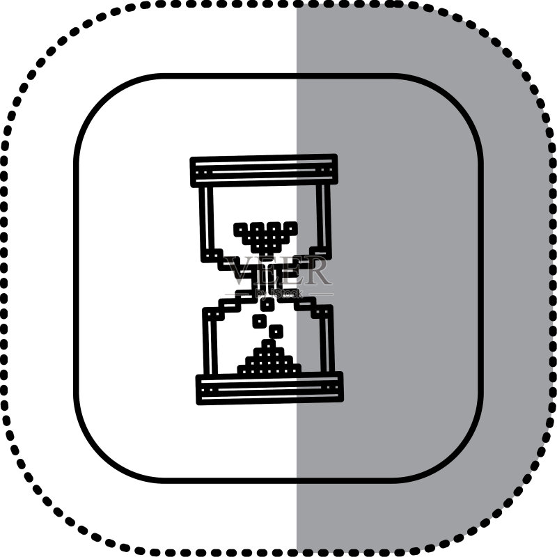 方形贴纸轮廓单色线条图标素材
