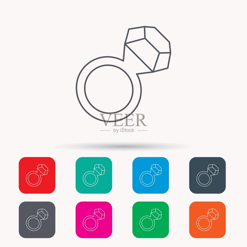 镶钻戒指图标珠宝标志图标素材