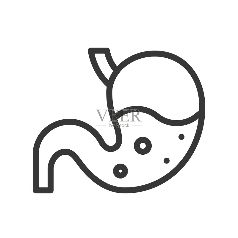 胃内酸相关轮廓图标图标素材