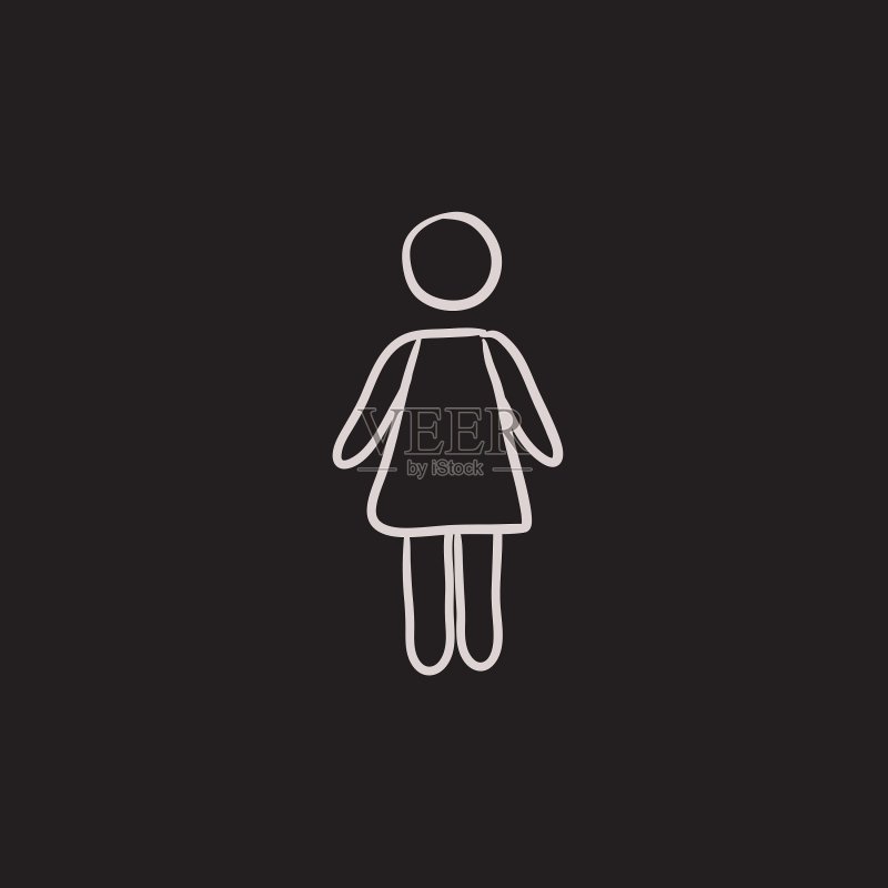 商务女性素描图标图标素材