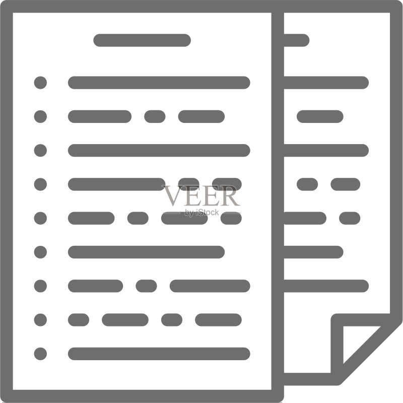 一堆文档报告申报单线条图标图标素材