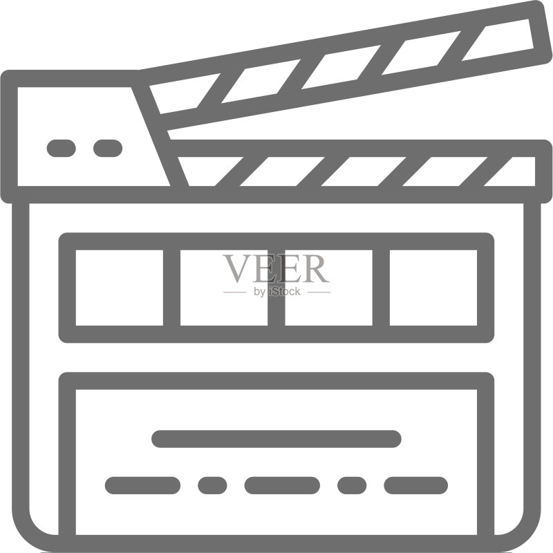 电影场记板线条图标图标素材