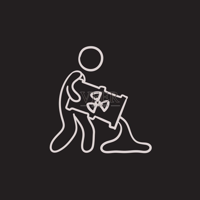 手持油桶的男子素描图标图标素材