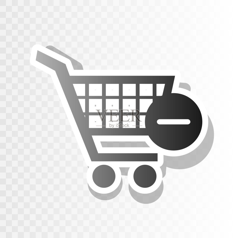 带有移除标志的新购物车图标素材