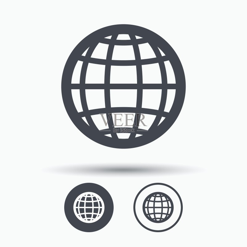 地球图标,世界或互联网标志图标素材