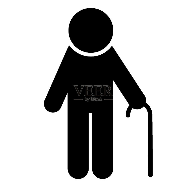 老年男人头像轮廓符号图标素材