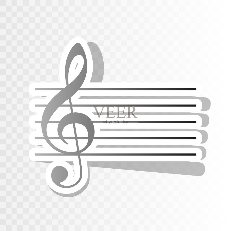 音乐小提琴谱号G谱新年图标素材