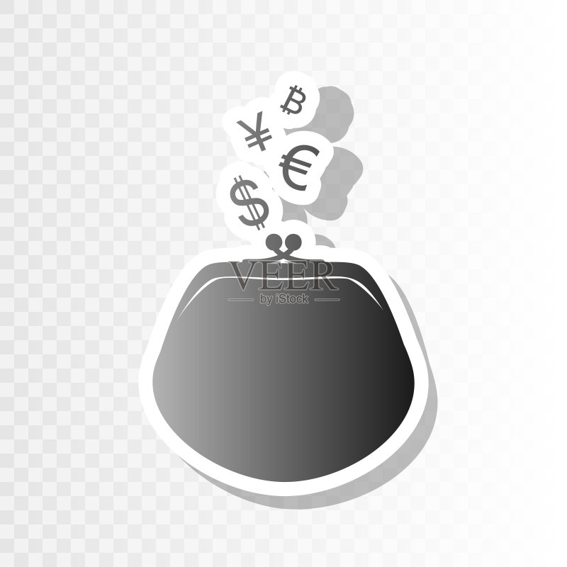 带有货币符号的新钱包标志图标素材