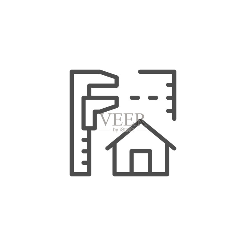 房屋项目线性图标图标素材