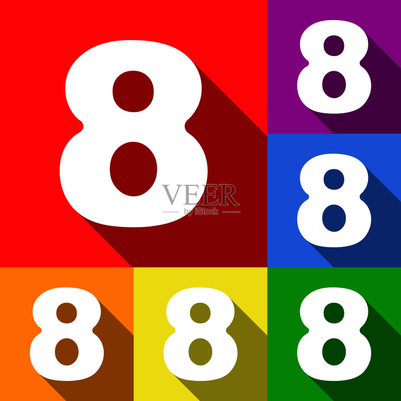 数字8符号设计模板元素合集图标素材