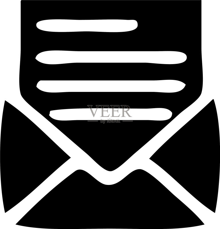 扁平符号信件和信封图标素材