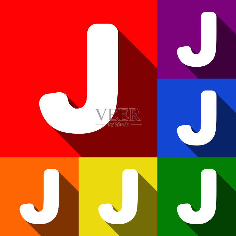 字母J符号设计模板元素集图标素材