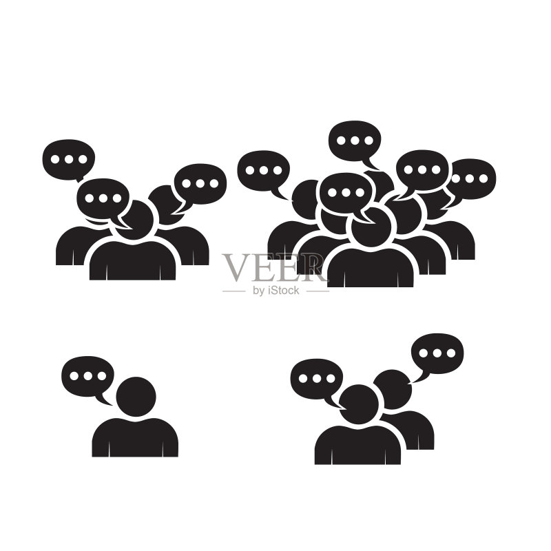 白色背景上的人物图标合集图标素材