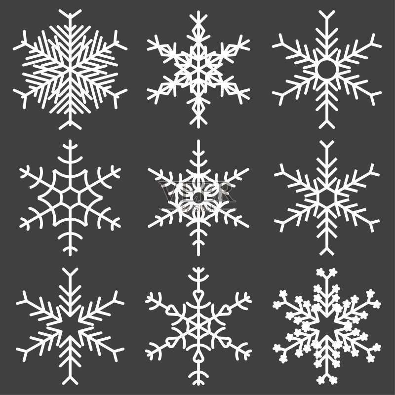灰色背景上的雪花图标素材图标素材