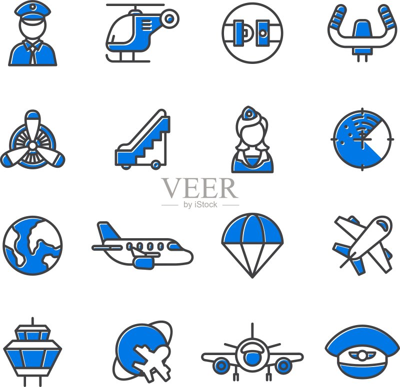 航空图标集图标素材