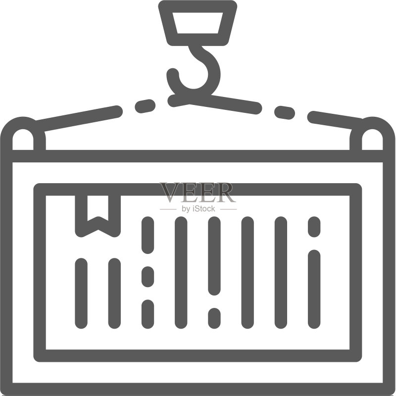 带有集装箱起重机起重线的吊钩图标图标素材