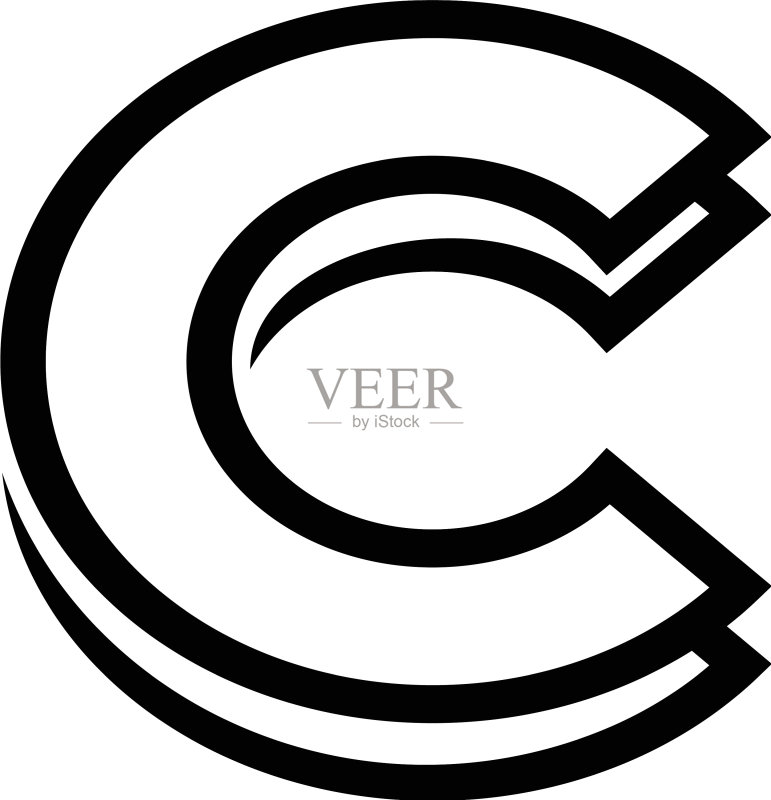 独特的C字母Logo模板图标素材