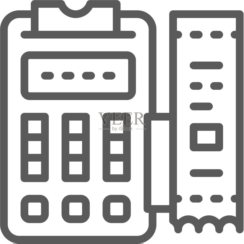 POS机打印收据支付机图标素材