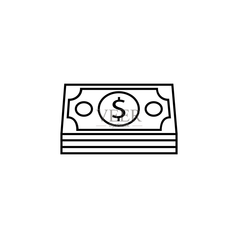 金融商务货币硬币线性图标合集图标素材