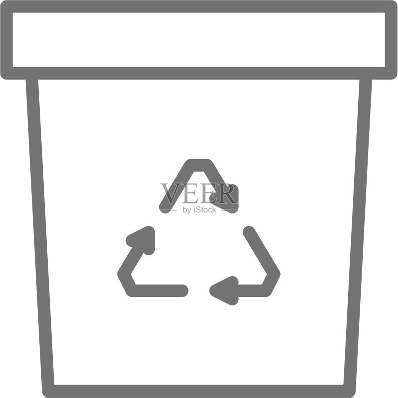 垃圾回收垃圾桶线条图标图标素材