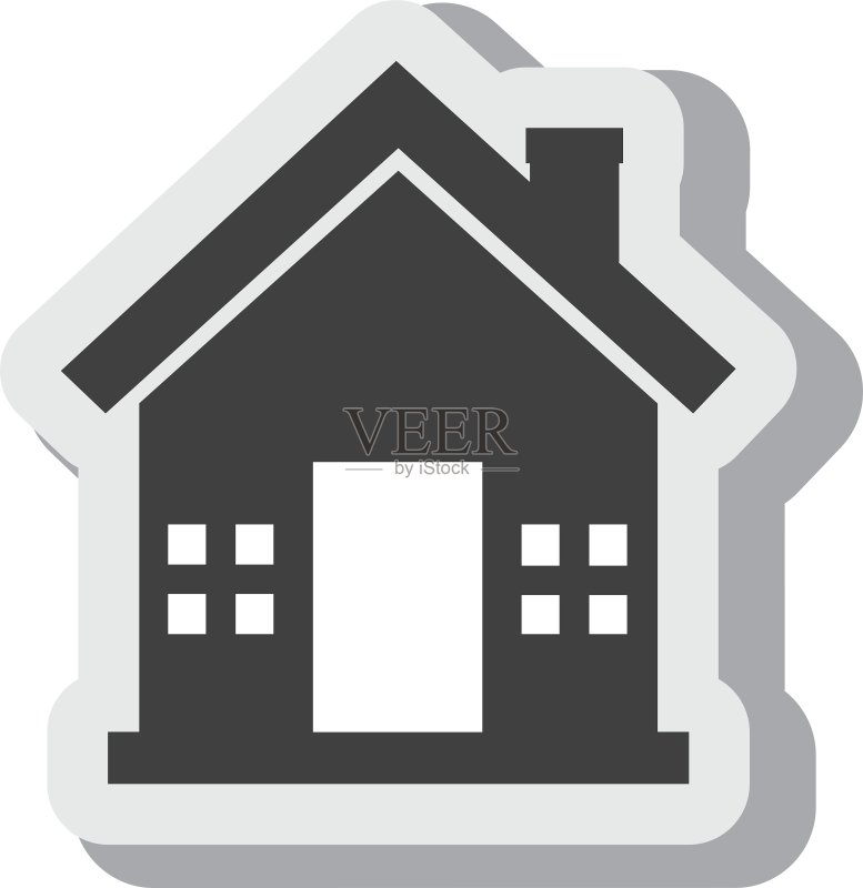 独立房屋建筑设计图标素材