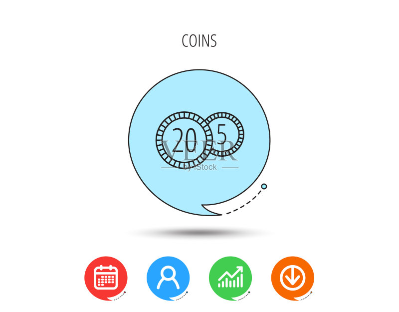 硬币图标现金货币符号图标素材