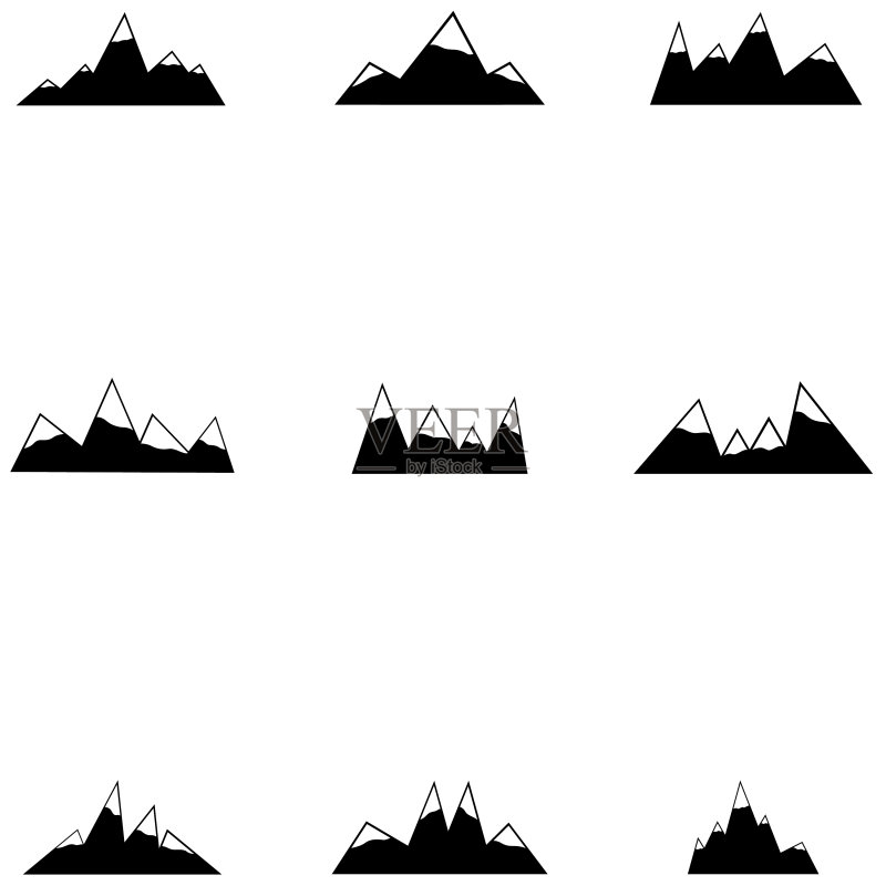 山峰图标合集图标素材