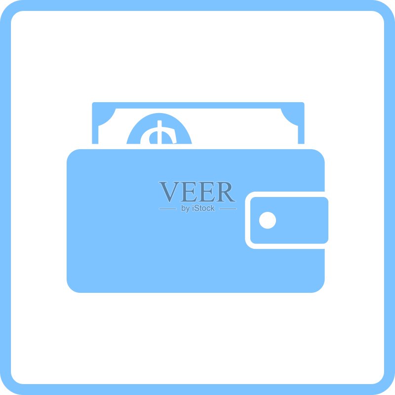 带有现金图标的钱包图标素材
