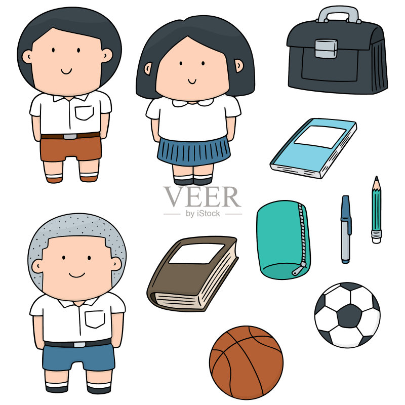 学生和文具套装图标素材