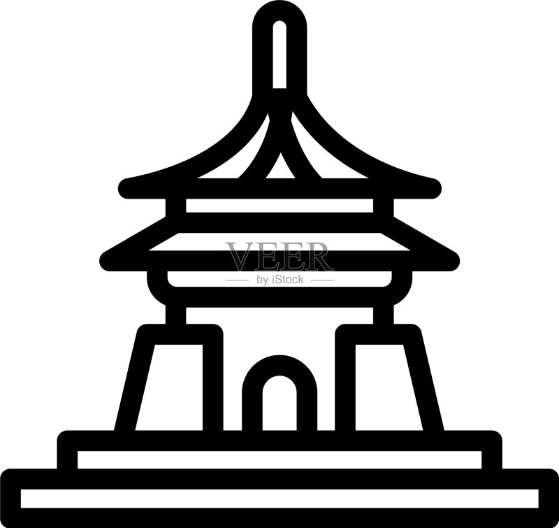 越南寺庙图标轮廓样式图标素材