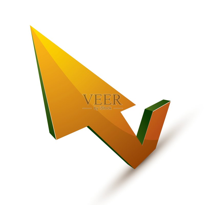 箭头形状的3D抽象符号图标素材