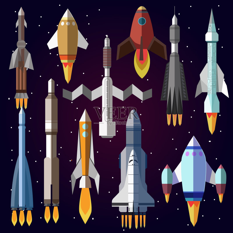 宇宙火箭图标集图标素材