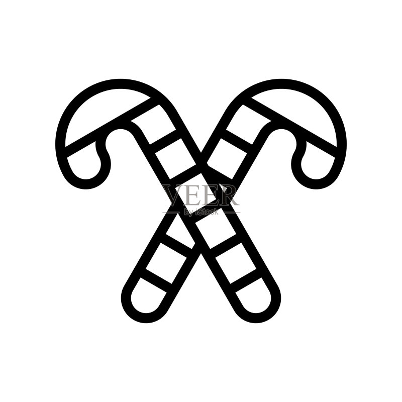 糖果手杖隔离线样式图标图标素材