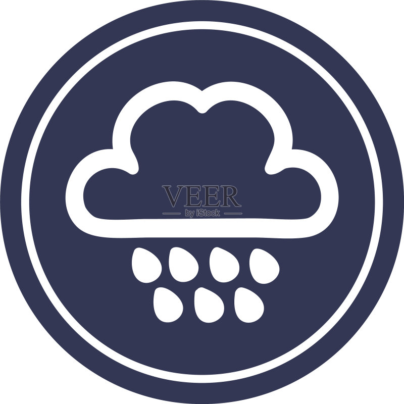 雨云圆形图标图标素材