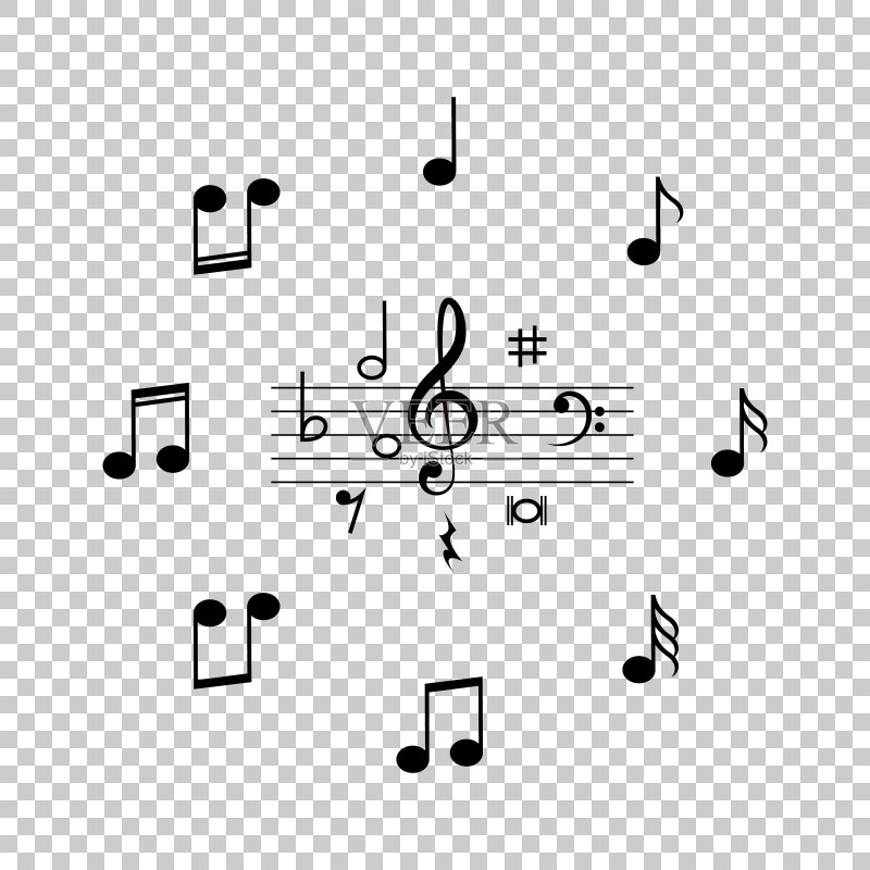 黑色音符图标合集图标素材